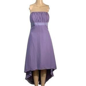 Alfred Angelo Womens Bridesmaid Dress Strapless High Low Formal Gown Purple